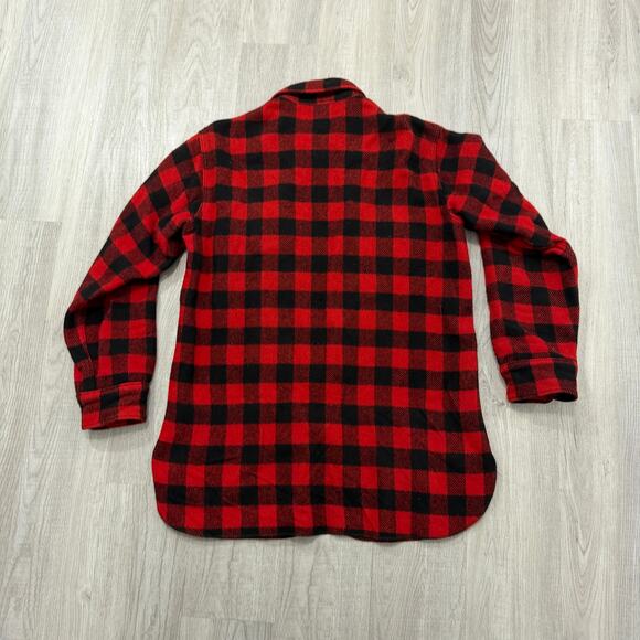 Vintage Woolrich Shirt Jacket Large Hunting Buffalo Plaid Flannel Shacket 60s - Picture 9 of 10